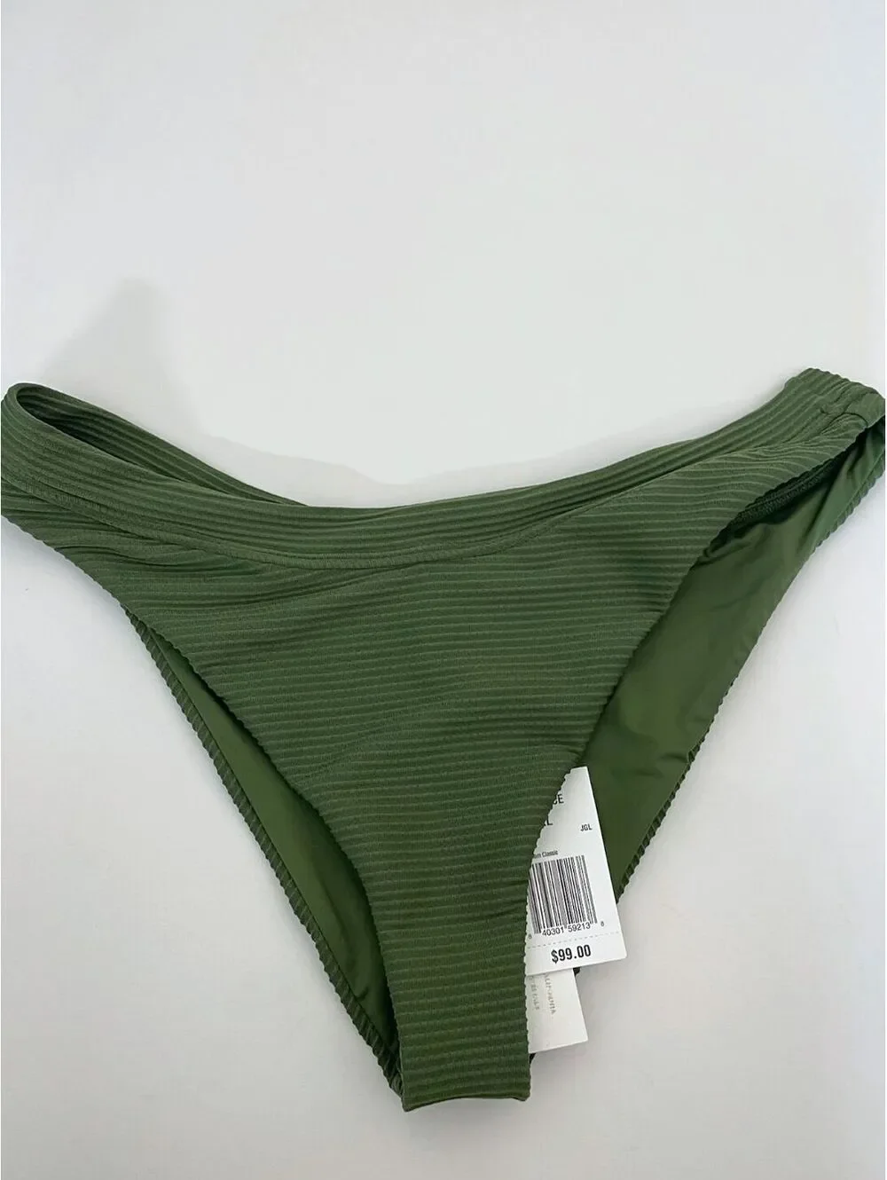 L*Space Mercer Bikini Bottoms Size XL Olive Green Ribbed NWT